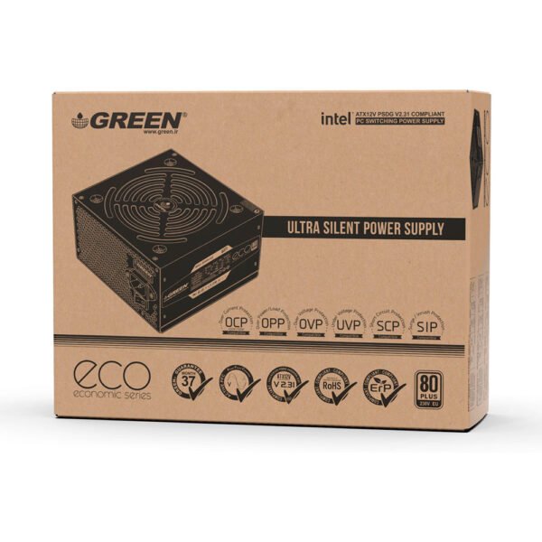 پاور کامپیوتر گرین مدل Green GP450A-ECO Rev3.1 Power Supply