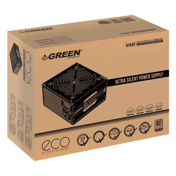 پاور کامپیوتر گرین 300 وات مدل Green GP300A-ECO Rev3.1 Power Supply